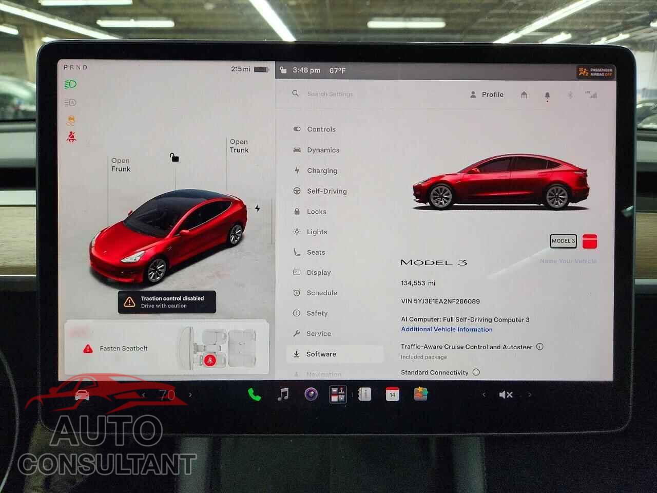 TESLA MODEL 3 2022 - 5YJ3E1EA2NF286089