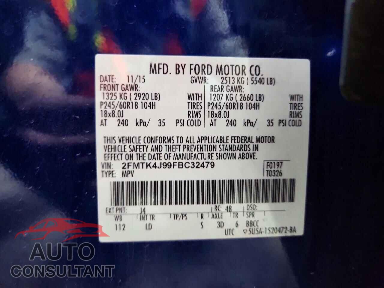 FORD EDGE 2015 - 2FMTK4J99FBC32479