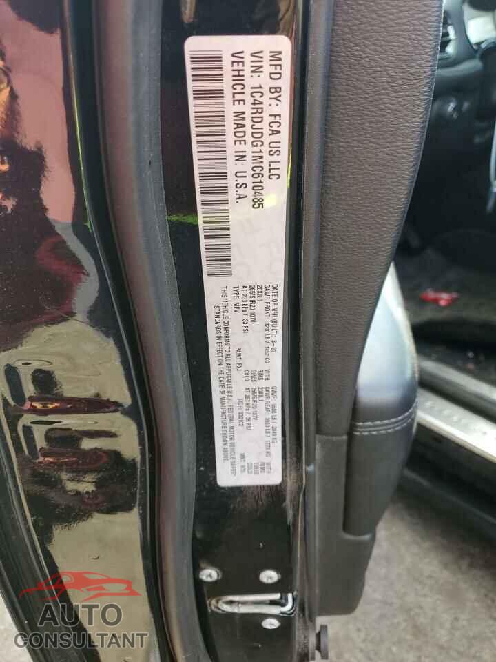 DODGE DURANGO 2021 - 1C4RDJDG1MC610485