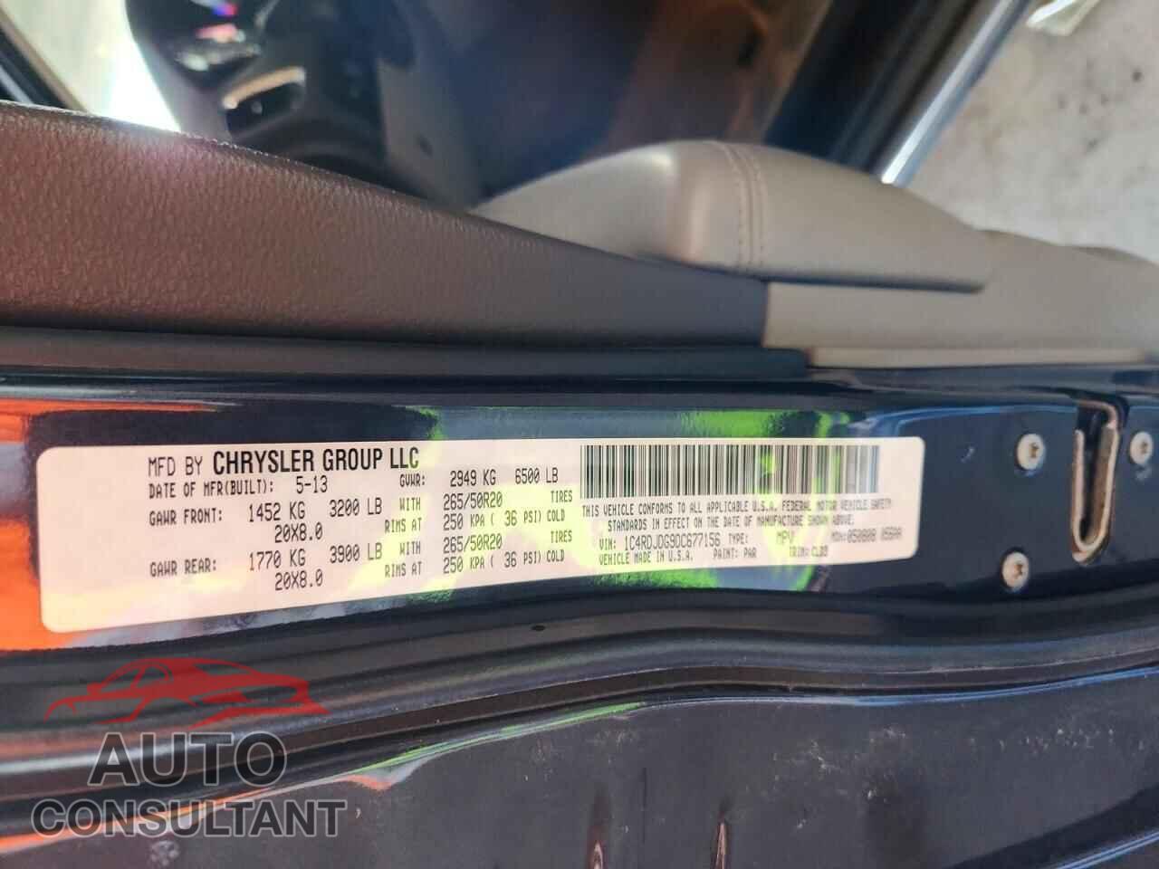 DODGE DURANGO 2013 - 1C4RDJDG9DC677156