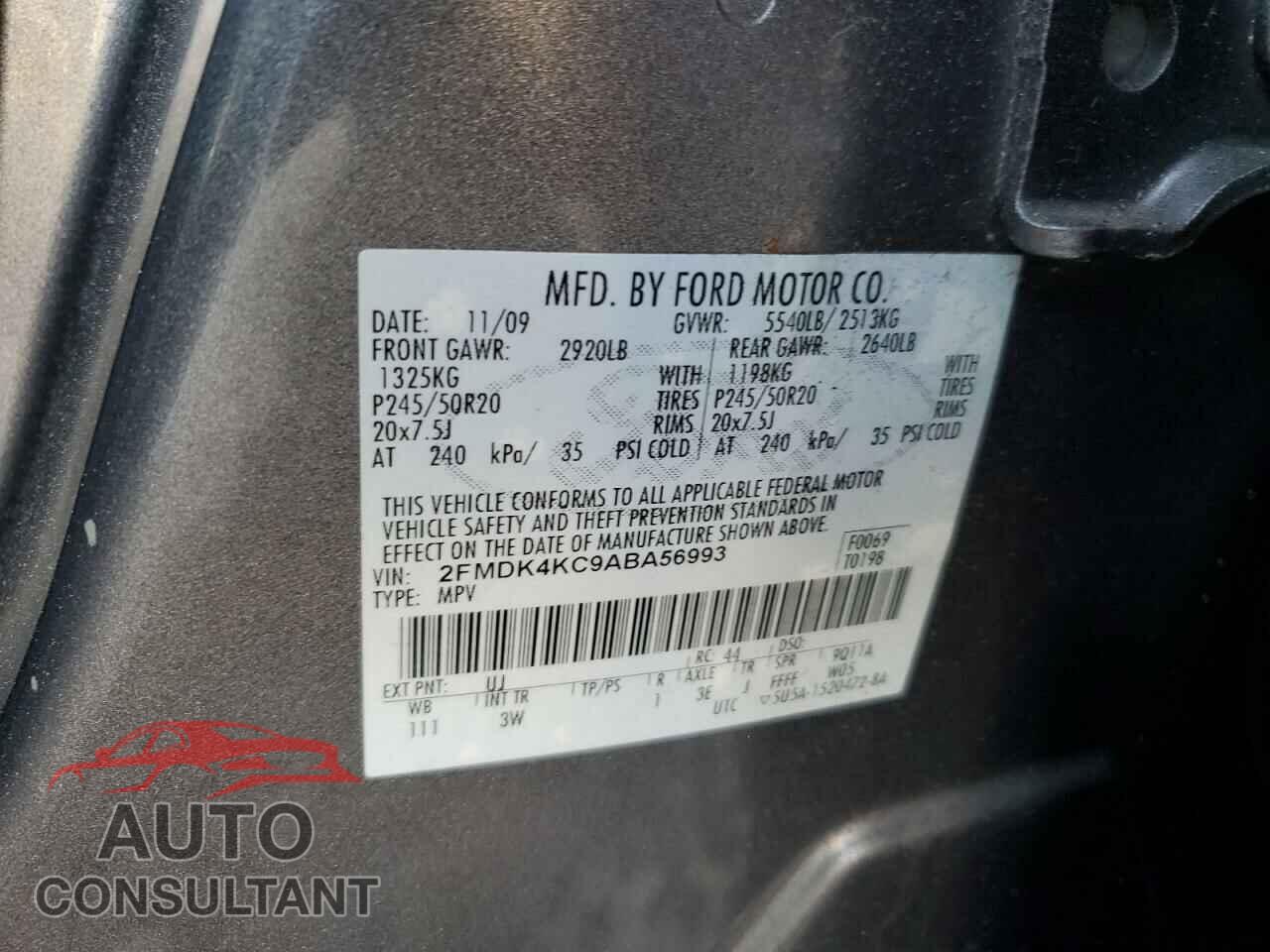 FORD EDGE 2010 - 2FMDK4KC9ABA56993