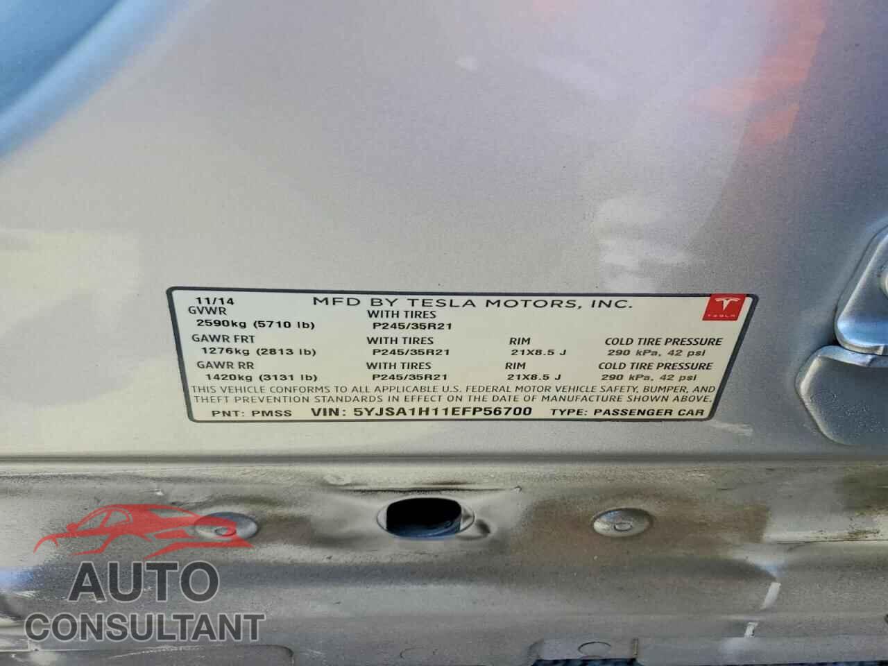 TESLA MODEL S 2014 - 5YJSA1H11EFP56700