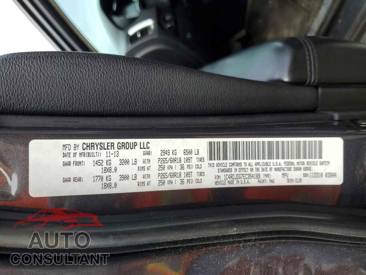 DODGE DURANGO 2014 - 1C4RDJDG7EC354189