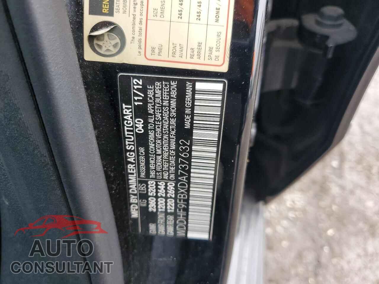MERCEDES-BENZ E-CLASS 2013 - WDDHF9FBXDA737632