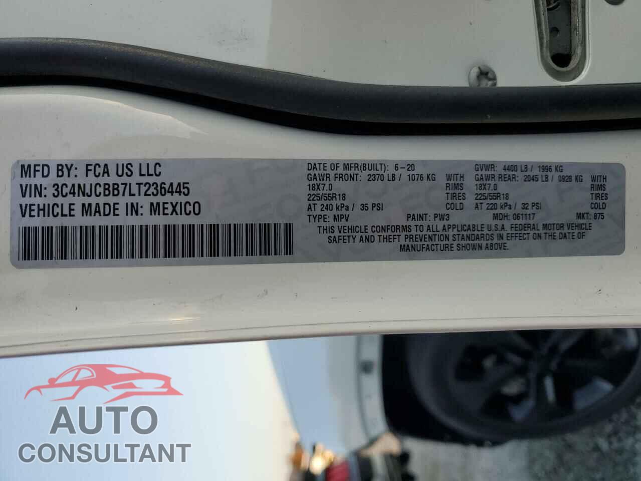 JEEP COMPASS 2020 - 3C4NJCBB7LT236445