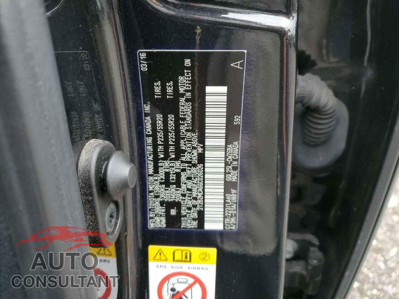 LEXUS RX350 2016 - 2T2BZMCA6GC026026