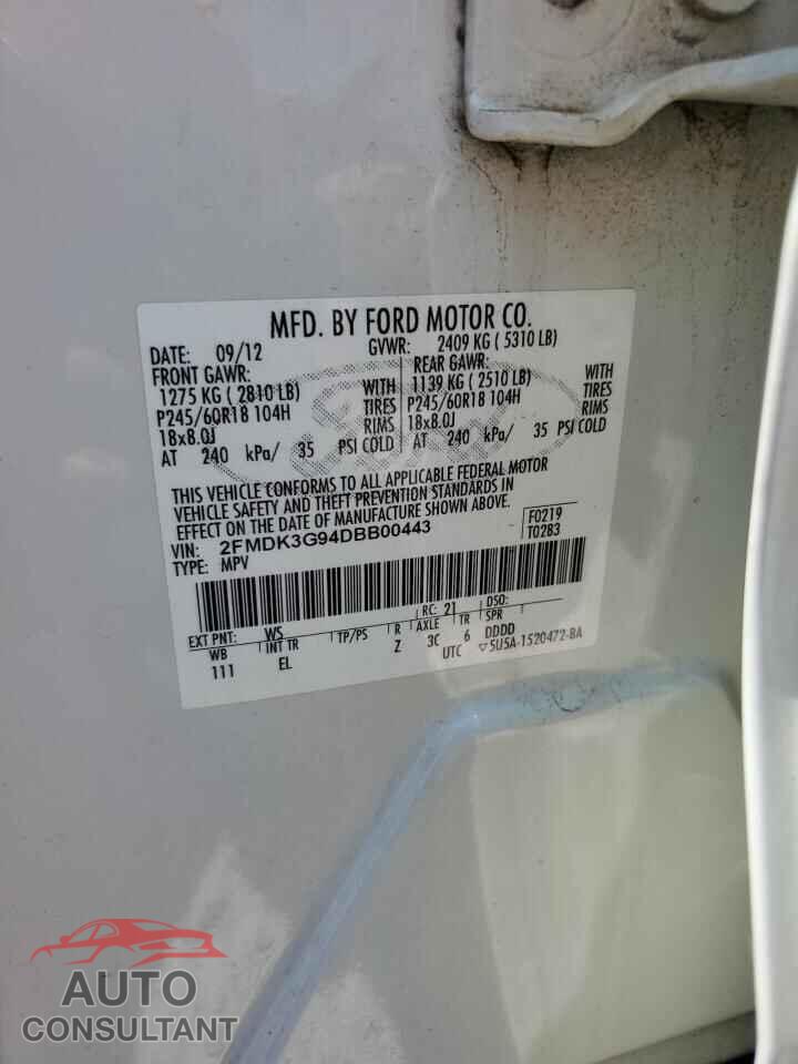 FORD EDGE 2013 - 2FMDK3G94DBB00443