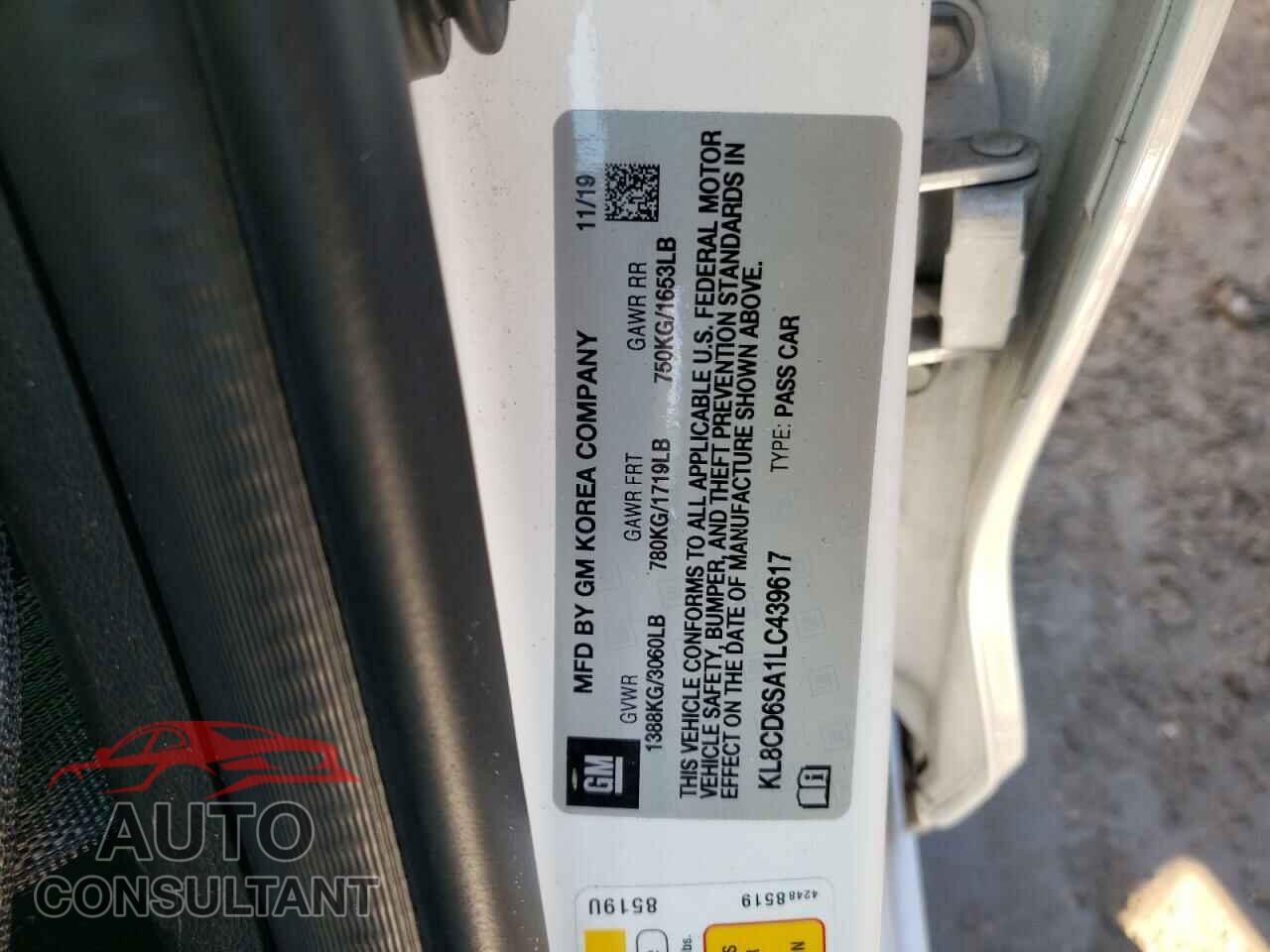 CHEVROLET SPARK 2020 - KL8CD6SA1LC439617