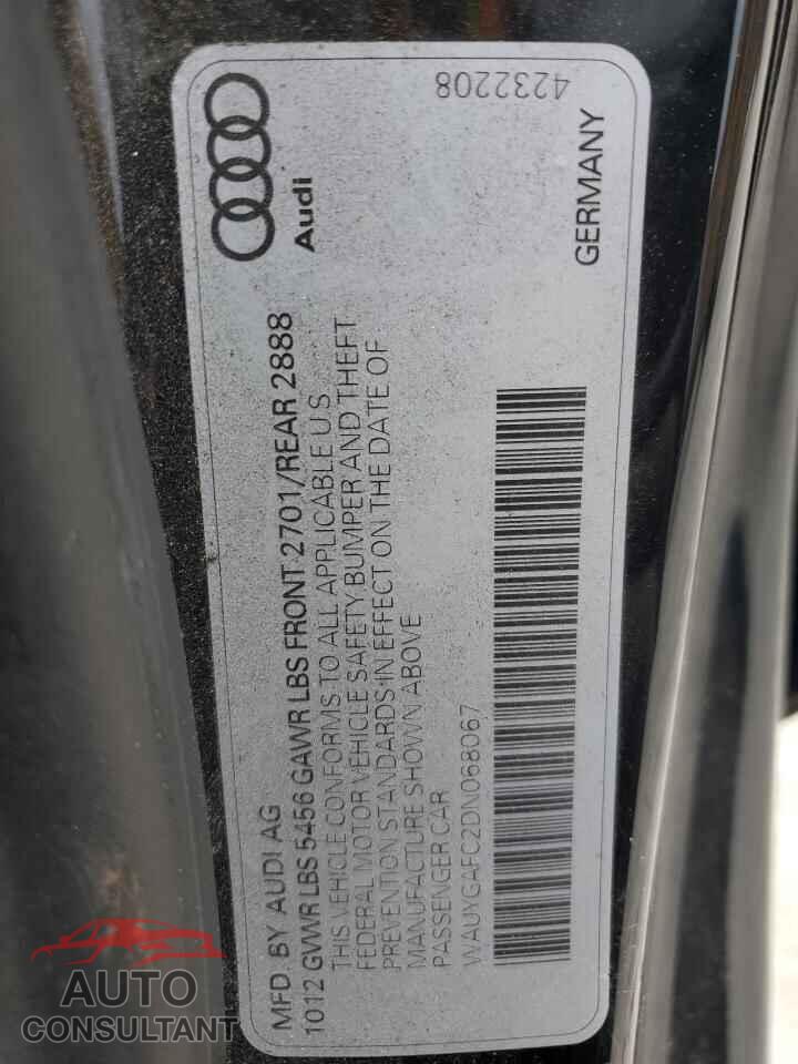 AUDI A7 2013 - WAUYGAFC2DN068067