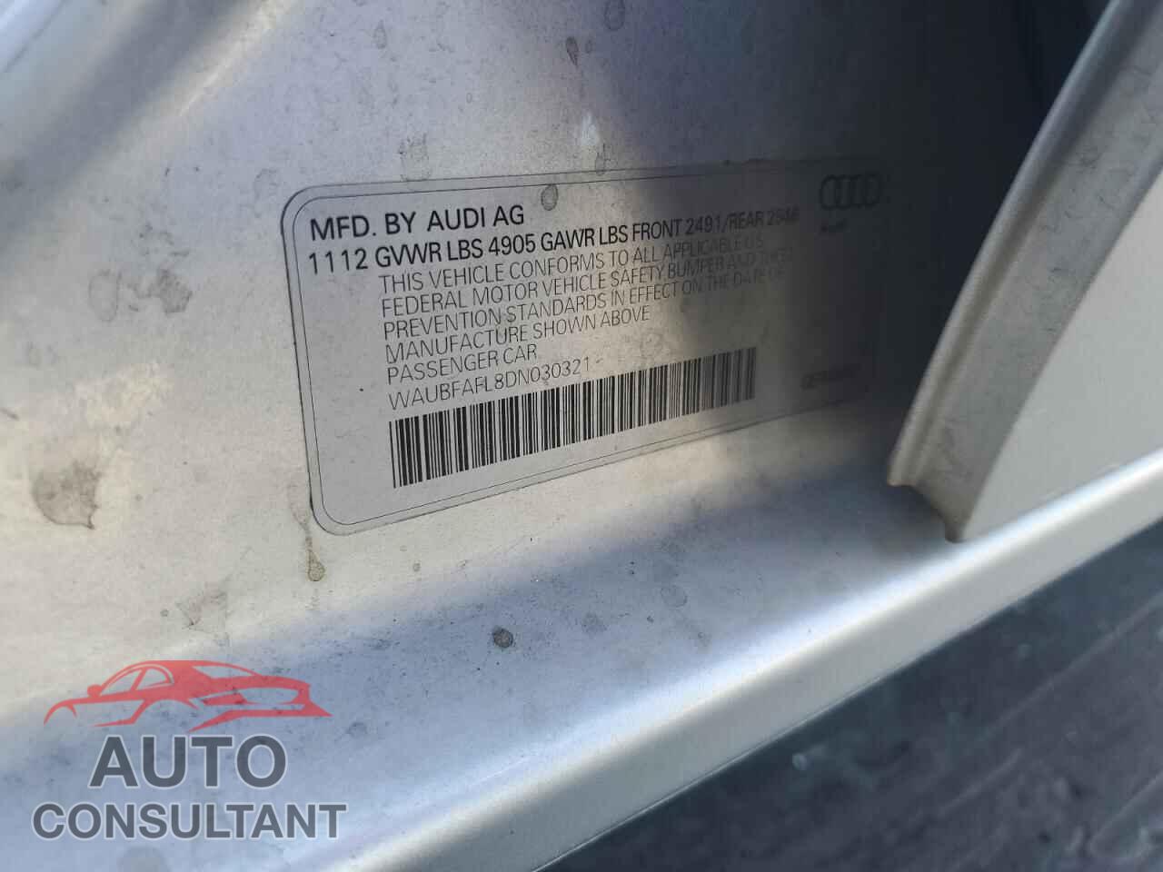 AUDI A4 2013 - WAUBFAFL8DN030321