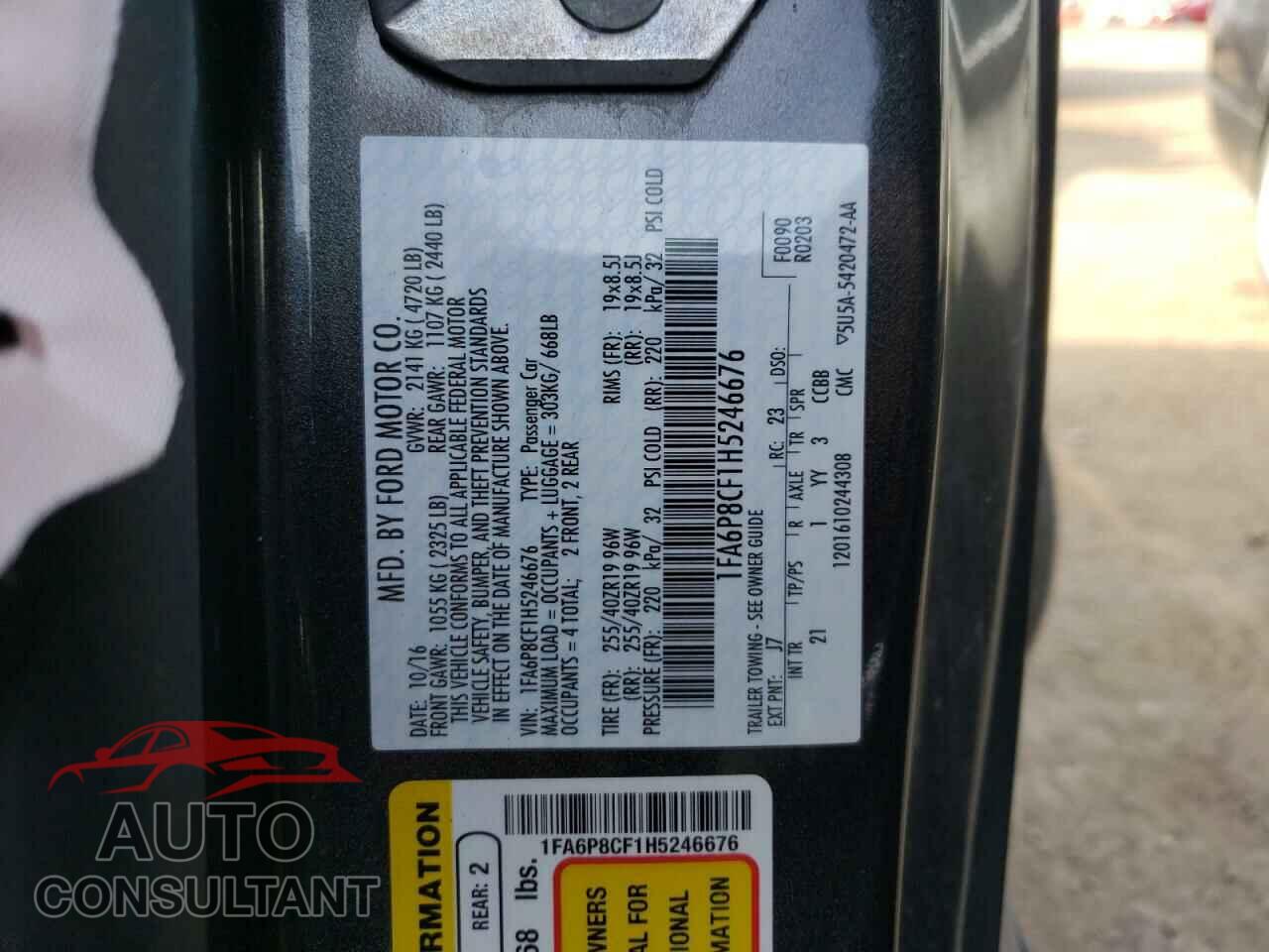 FORD MUSTANG 2017 - 1FA6P8CF1H5246676