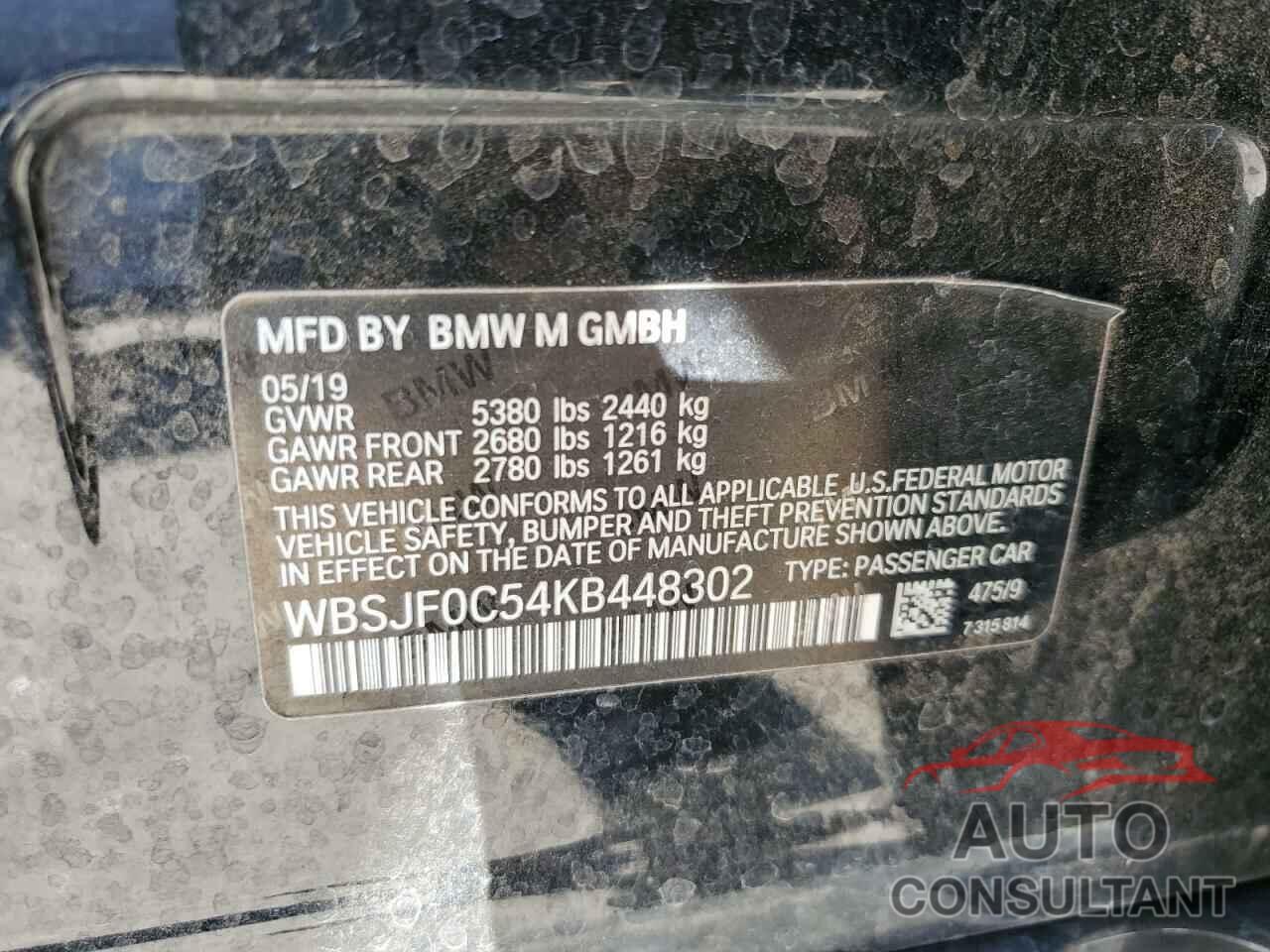 BMW M5 2019 - WBSJF0C54KB448302