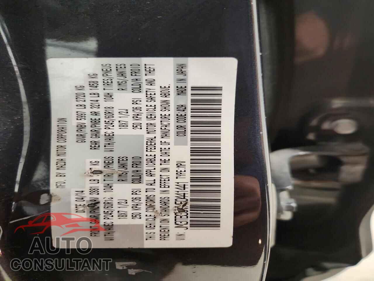 MAZDA CX-9 2014 - JM3TB3CVXE0441441