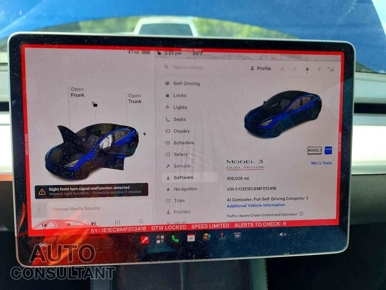 TESLA MODEL 3 2021 - 5YJ3E1EC8MF013416