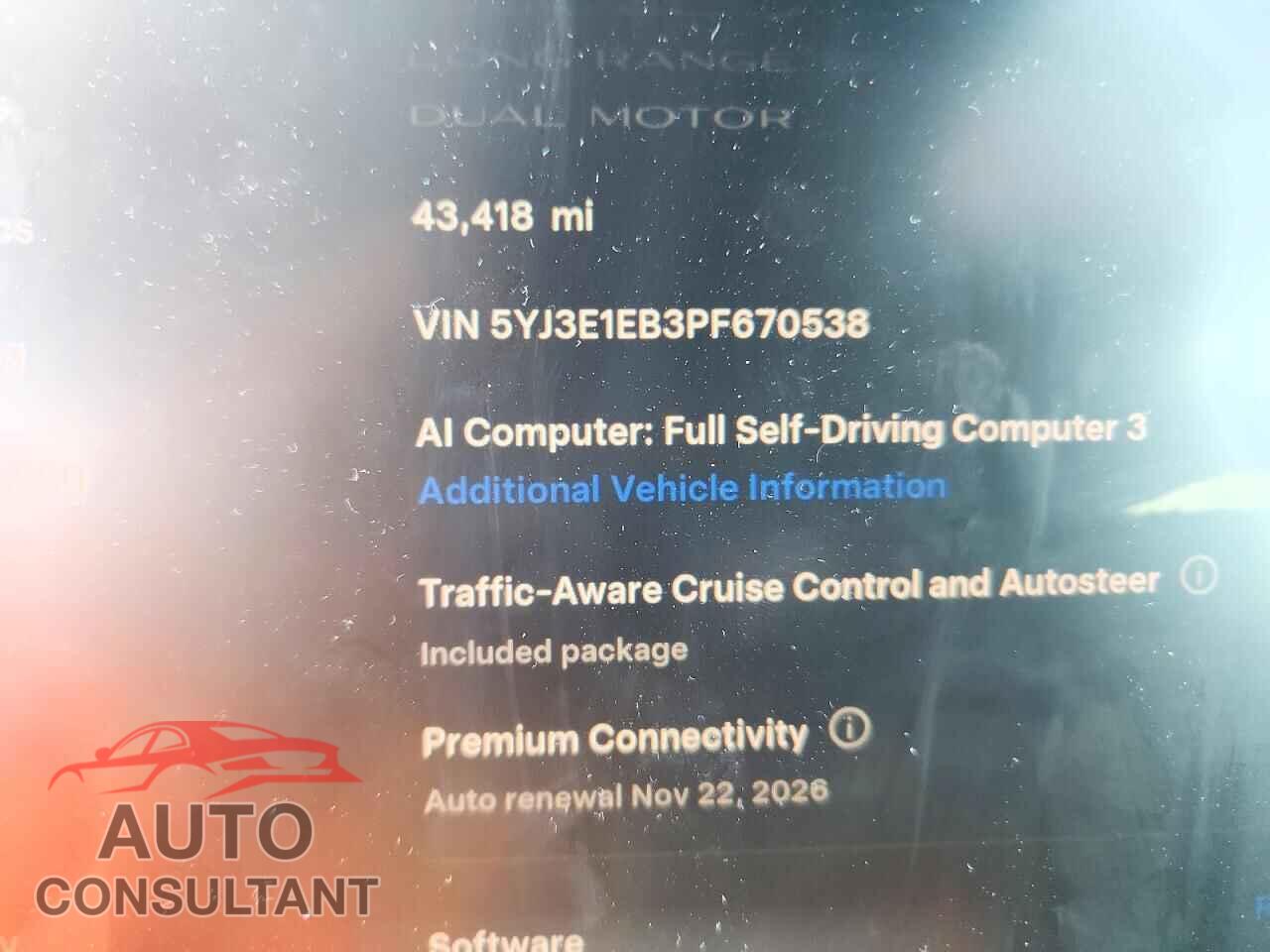 TESLA MODEL 3 2023 - 5YJ3E1EB3PF670538
