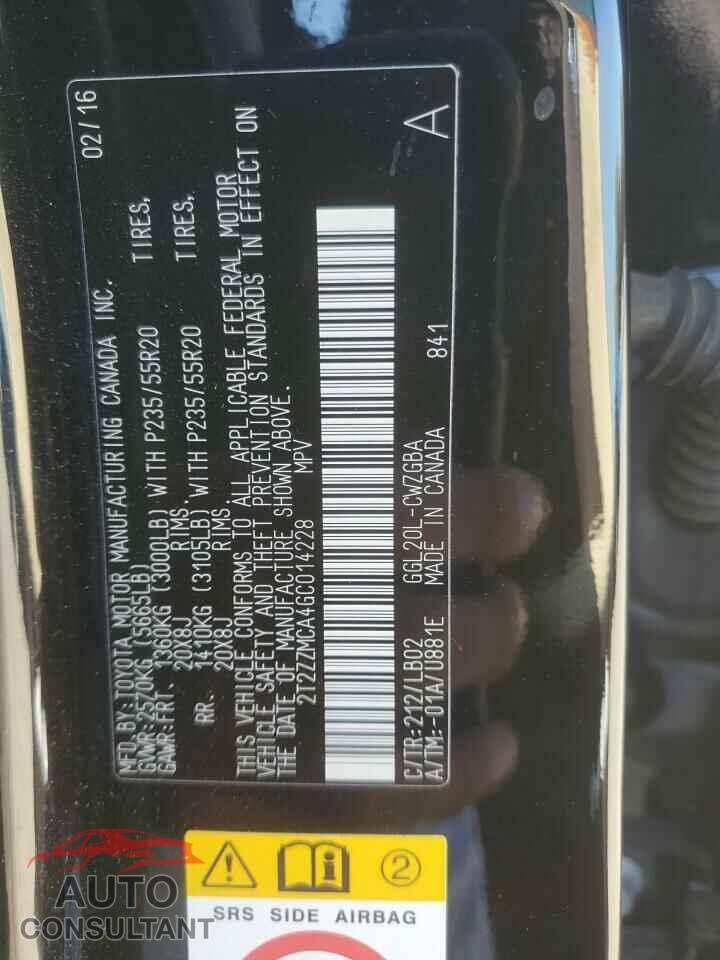 LEXUS RX350 2016 - 2T2ZZMCA4GC014228