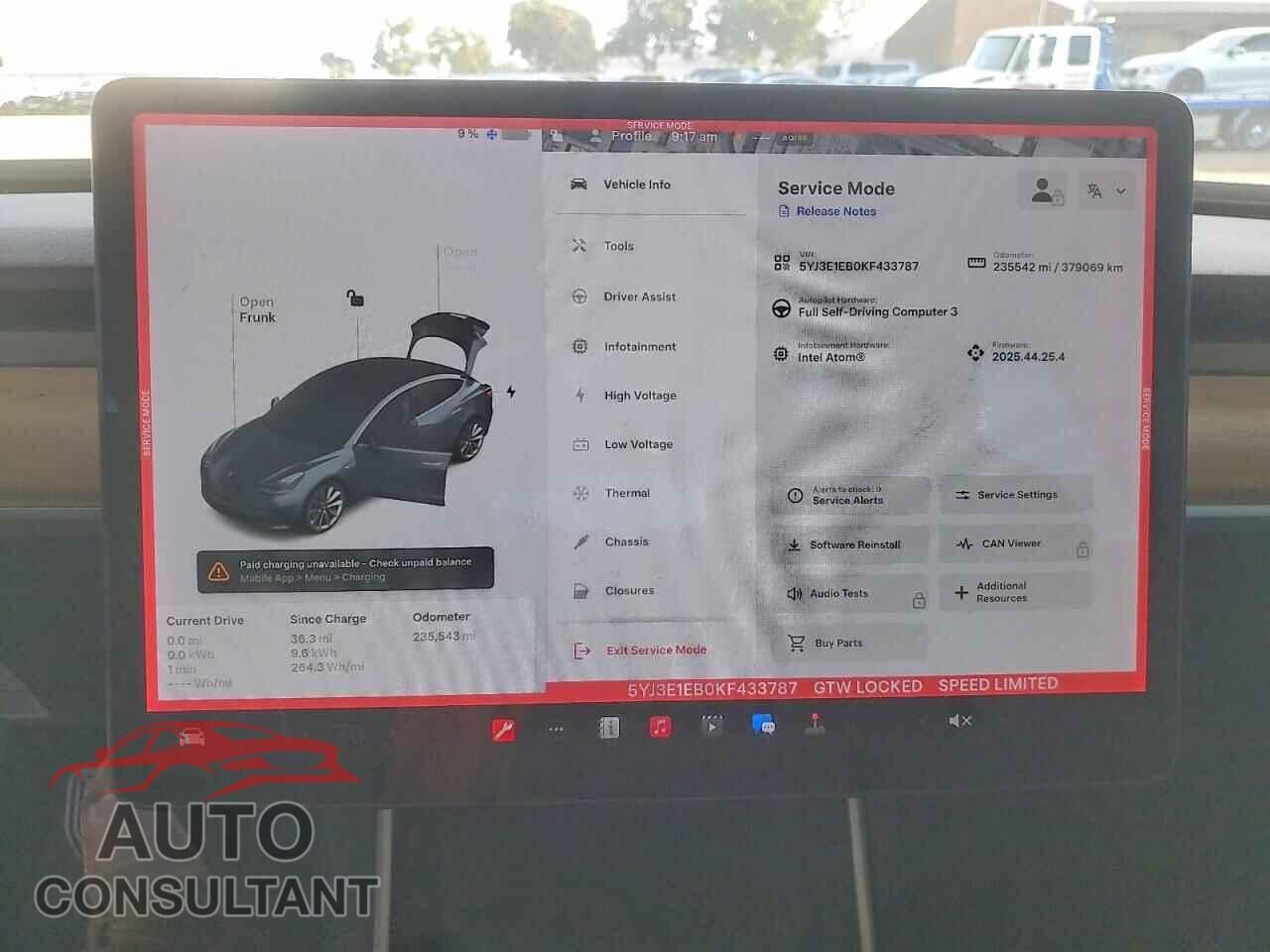 TESLA MODEL 3 2019 - 5YJ3E1EB0KF433787