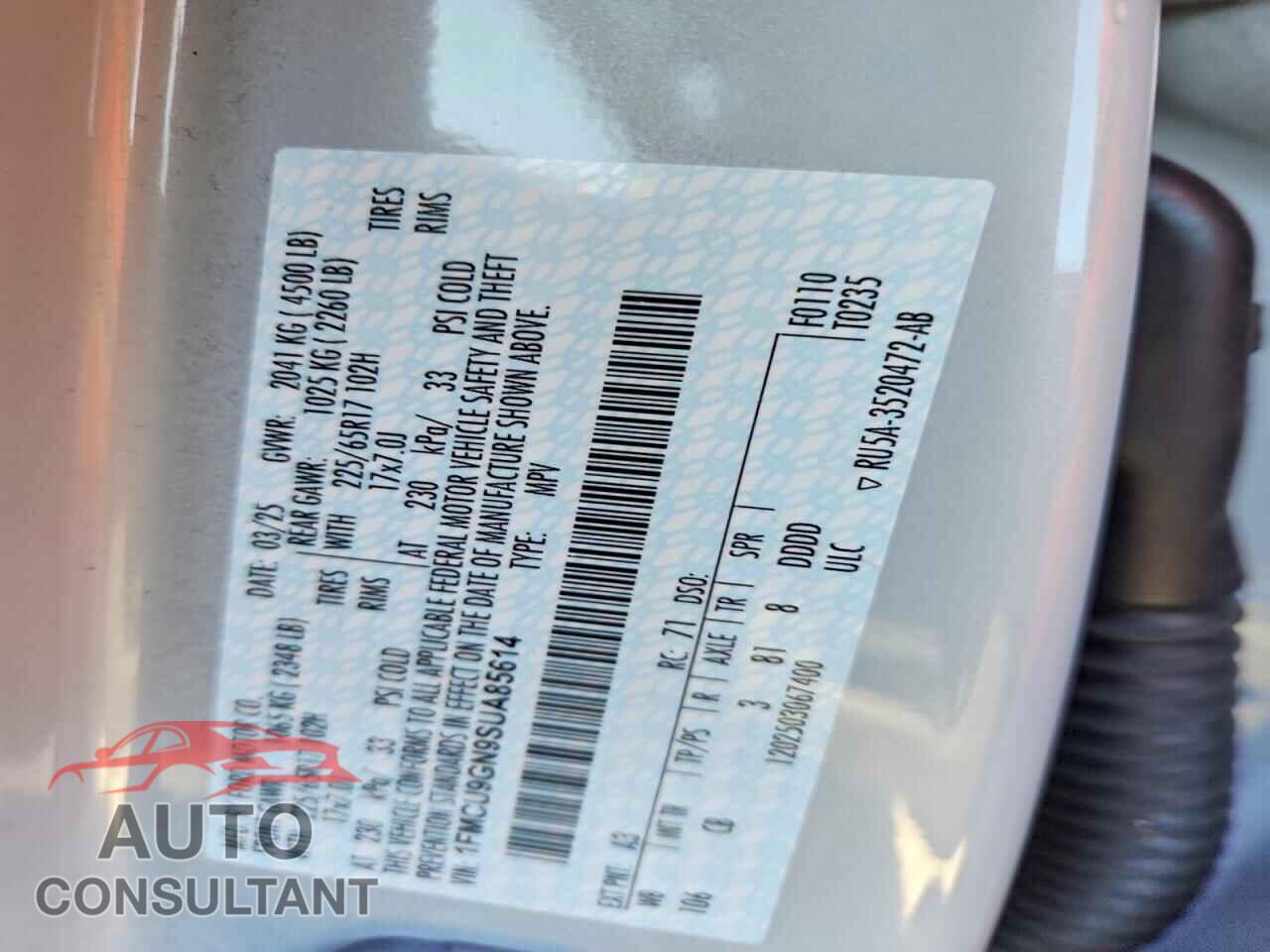 FORD ESCAPE ACT 2025 - 1FMCU9GN9SUA85614