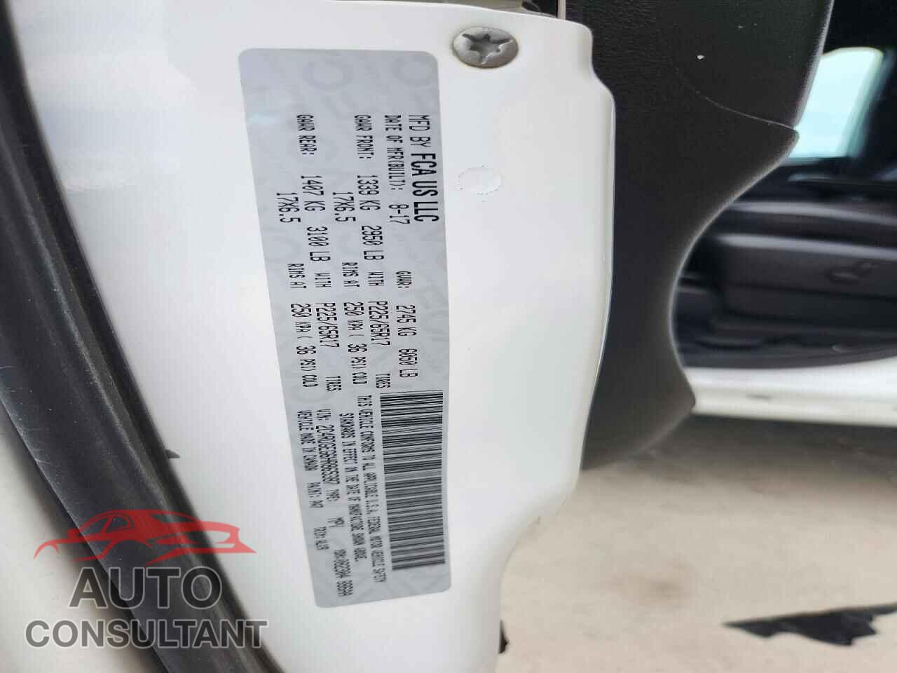 DODGE CARAVAN 2017 - 2C4RDGEG6HR865387
