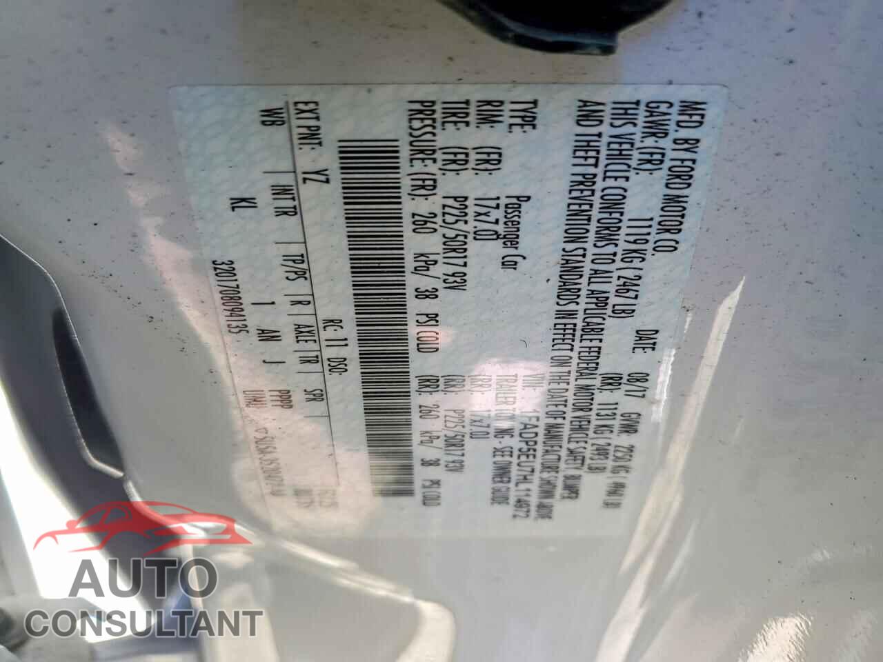 FORD CMAX 2017 - 1FADP5EU7HL114972
