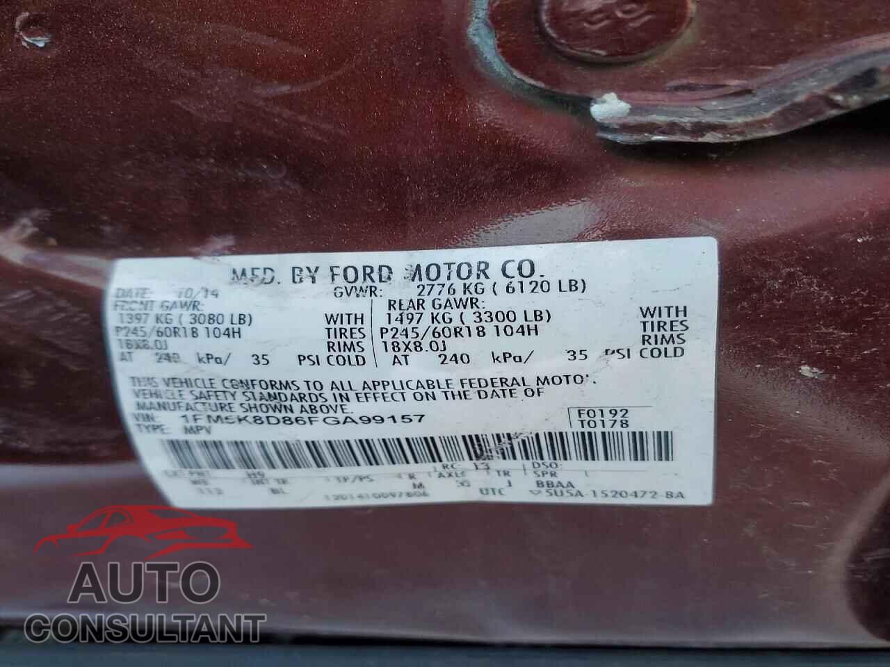 FORD EXPLORER 2015 - 1FM5K8D86FGA99157