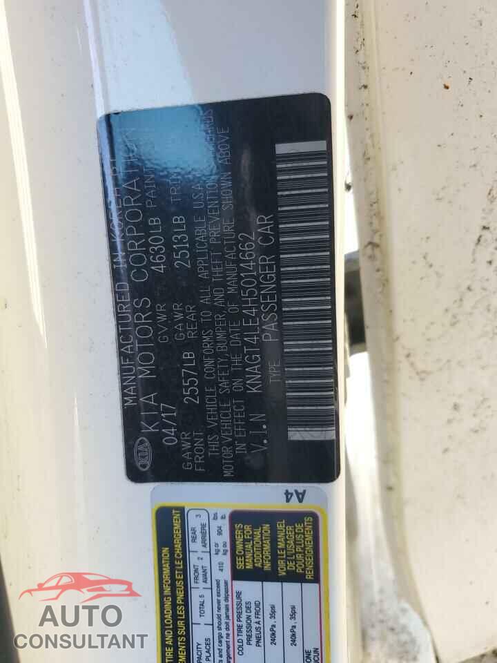 KIA OPTIMA 2017 - KNAGT4LE4H5014662