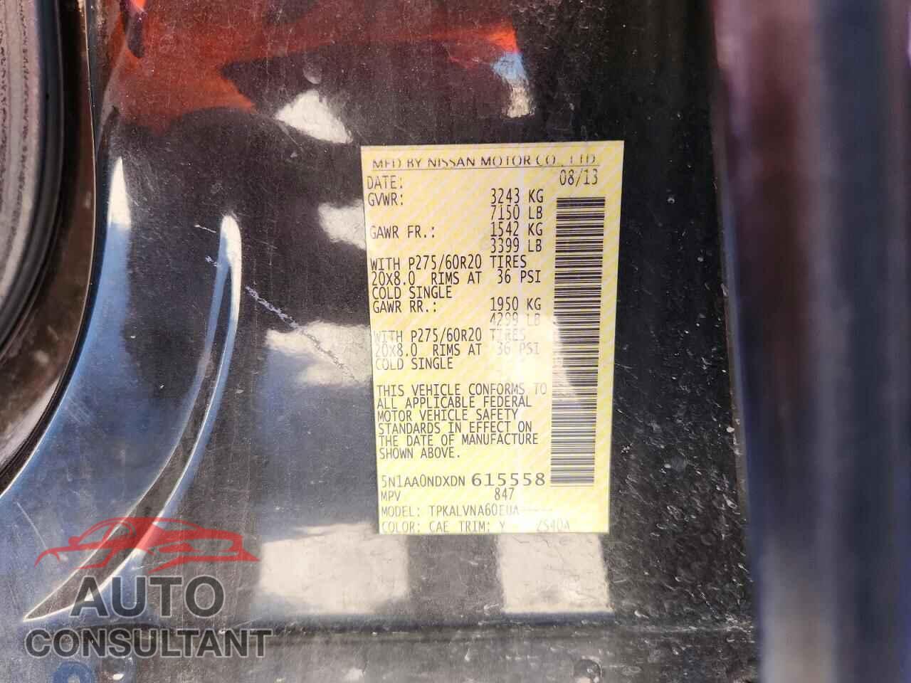 NISSAN ARMADA 2013 - 5N1AA0NDXDN615558