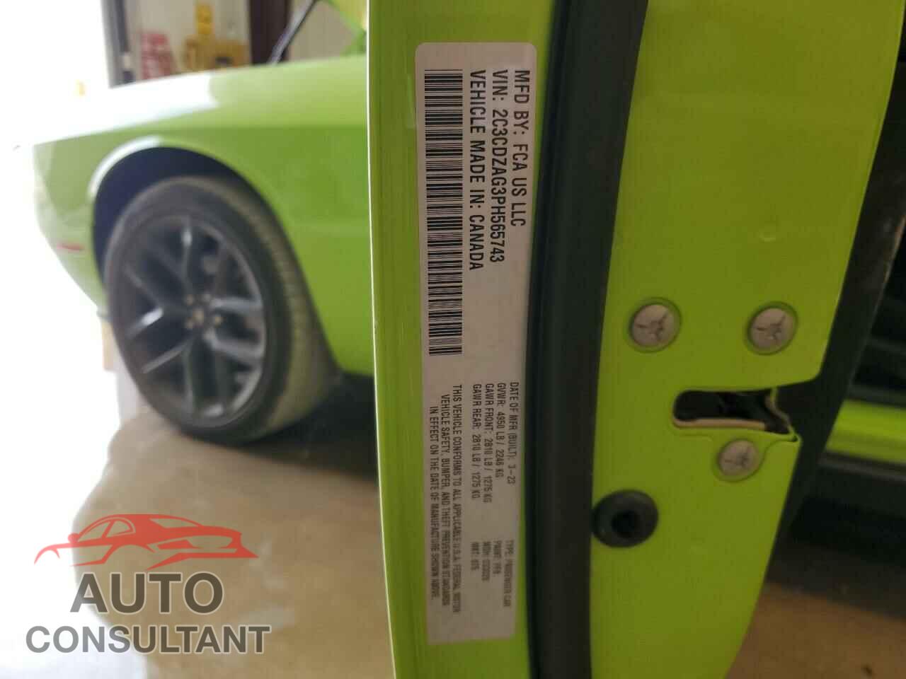 DODGE CHALLENGER 2023 - 2C3CDZAG3PH565743