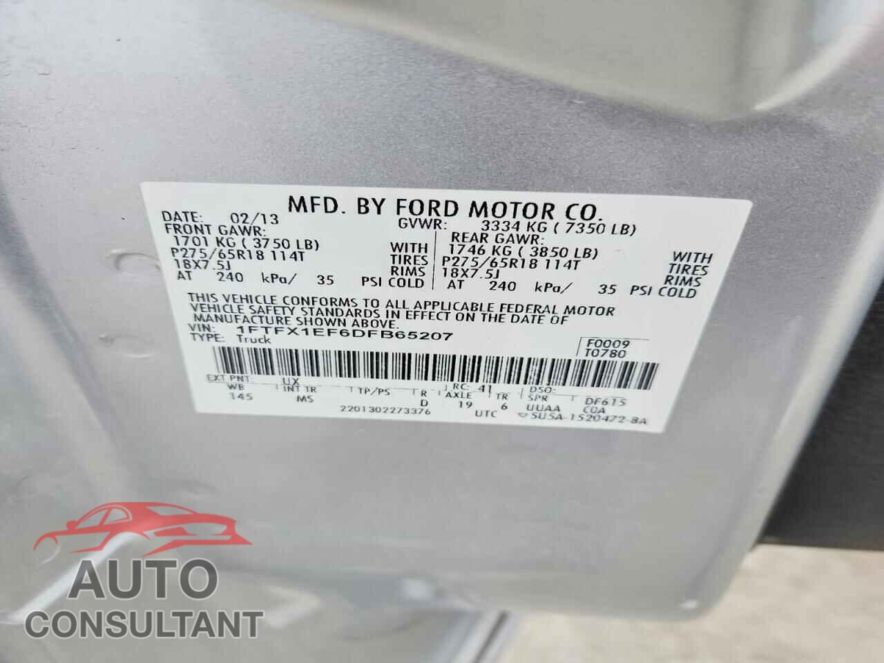 FORD F-150 2013 - 1FTFX1EF6DFB65207