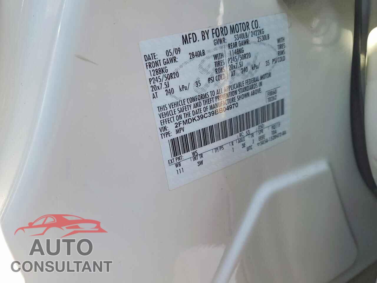 FORD EDGE 2009 - 2FMDK39C39BB04970