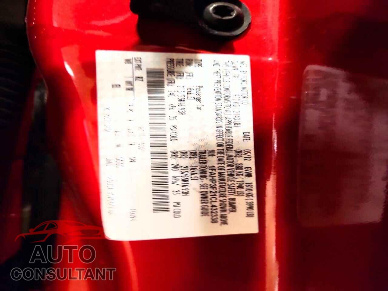 FORD FOCUS 2012 - 1FAHP3F21CL432338