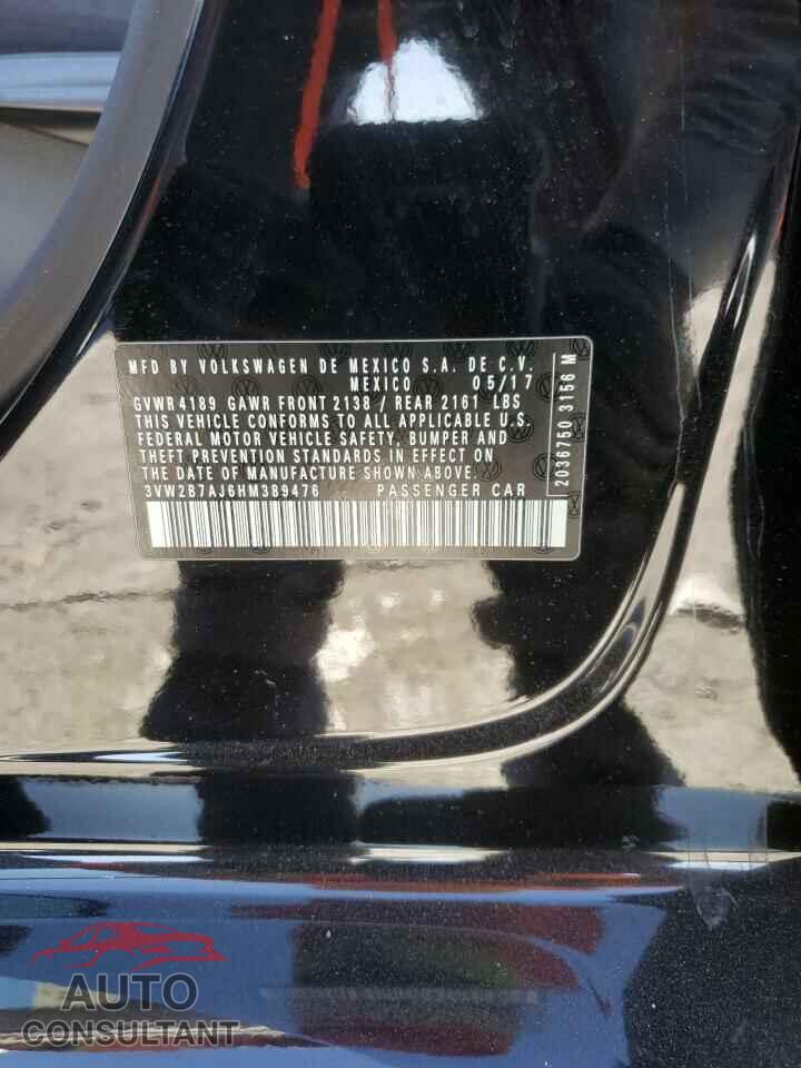VOLKSWAGEN JETTA 2017 - 3VW2B7AJ6HM389476