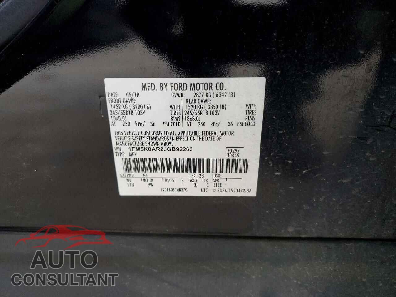 FORD EXPLORER 2018 - 1FM5K8AR2JGB92263