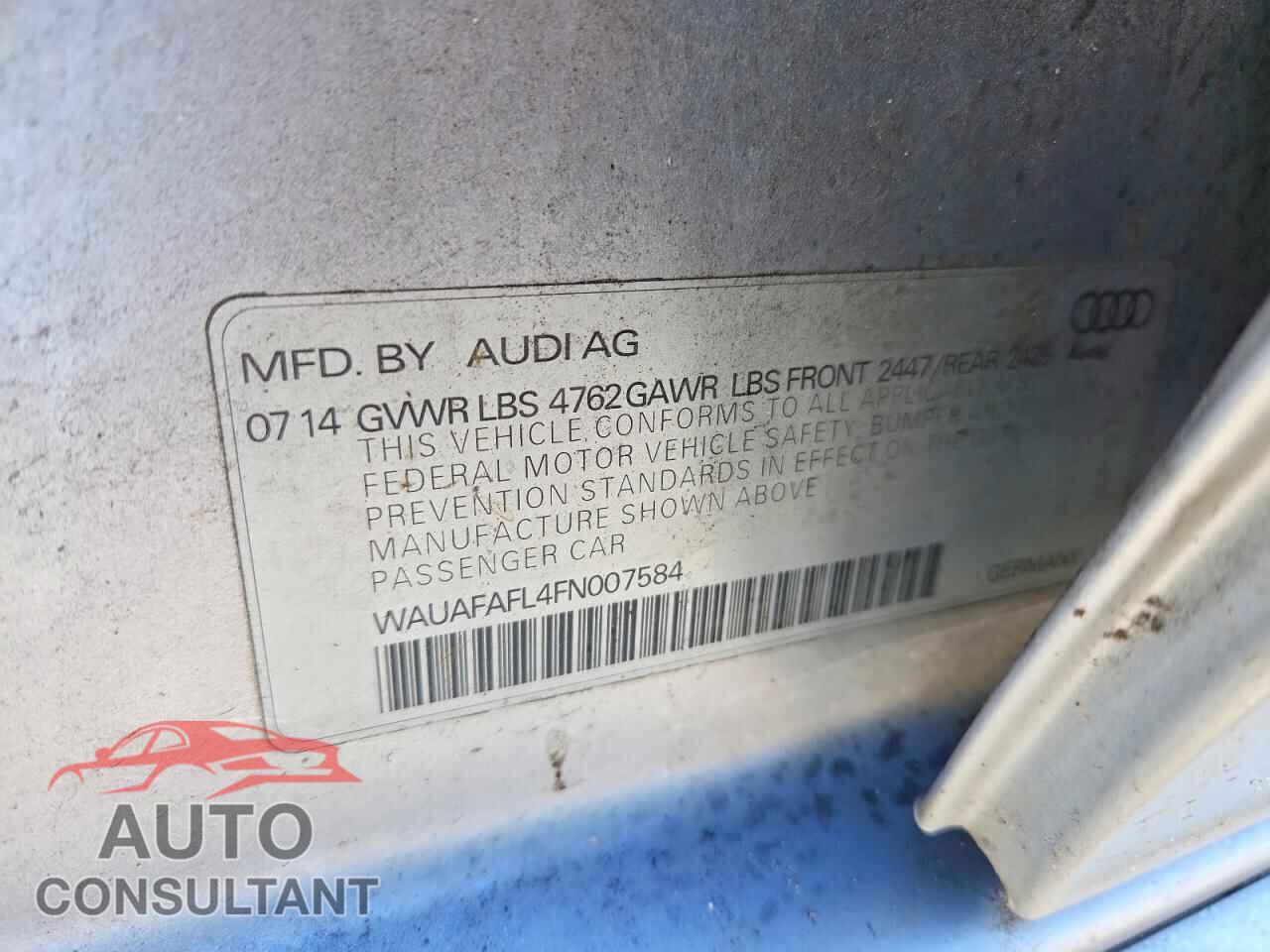 AUDI A4 2015 - WAUAFAFL4FN007584