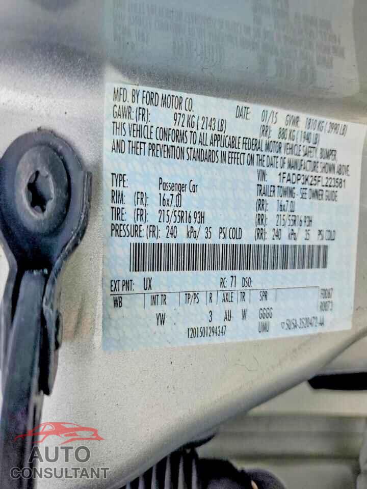 FORD FOCUS 2015 - 1FADP3K25FL223581