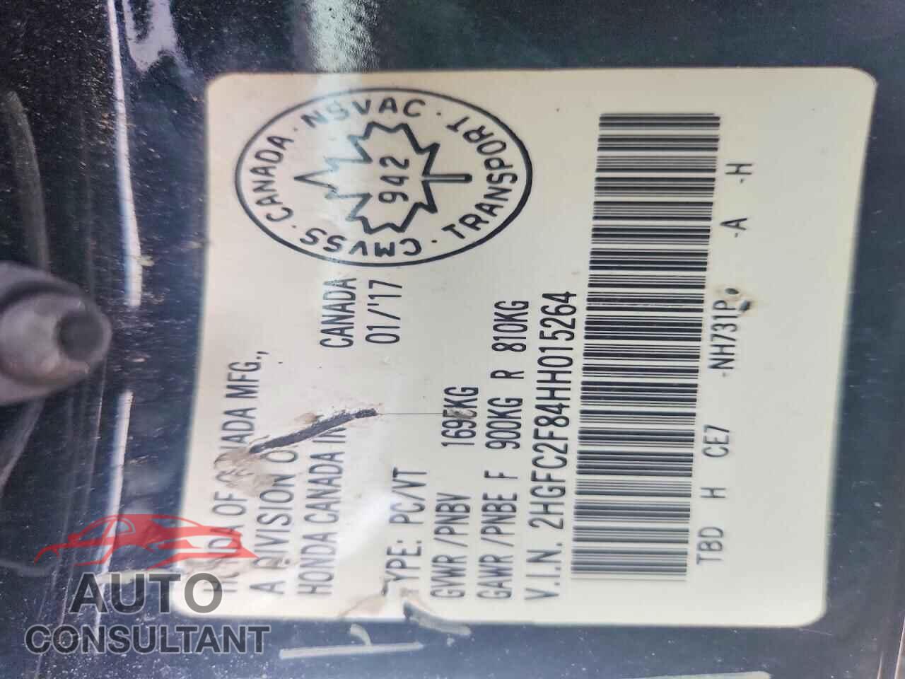 HONDA CIVIC 2017 - 2HGFC2F84HH015264
