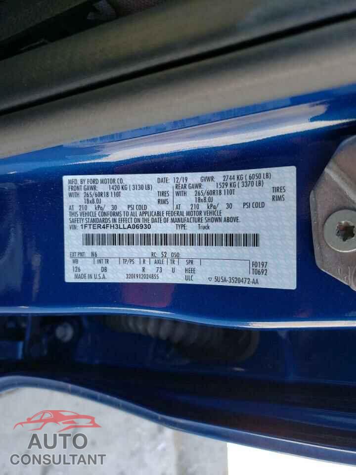 FORD RANGER 2020 - 1FTER4FH3LLA06930