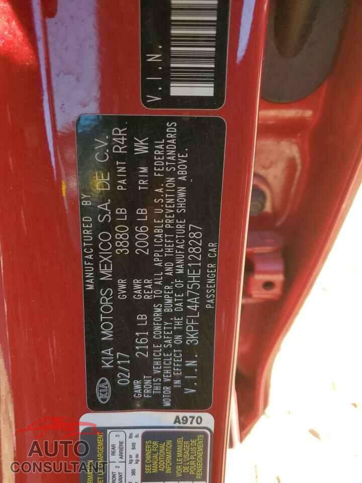 KIA FORTE 2017 - 3KPFL4A75HE128287
