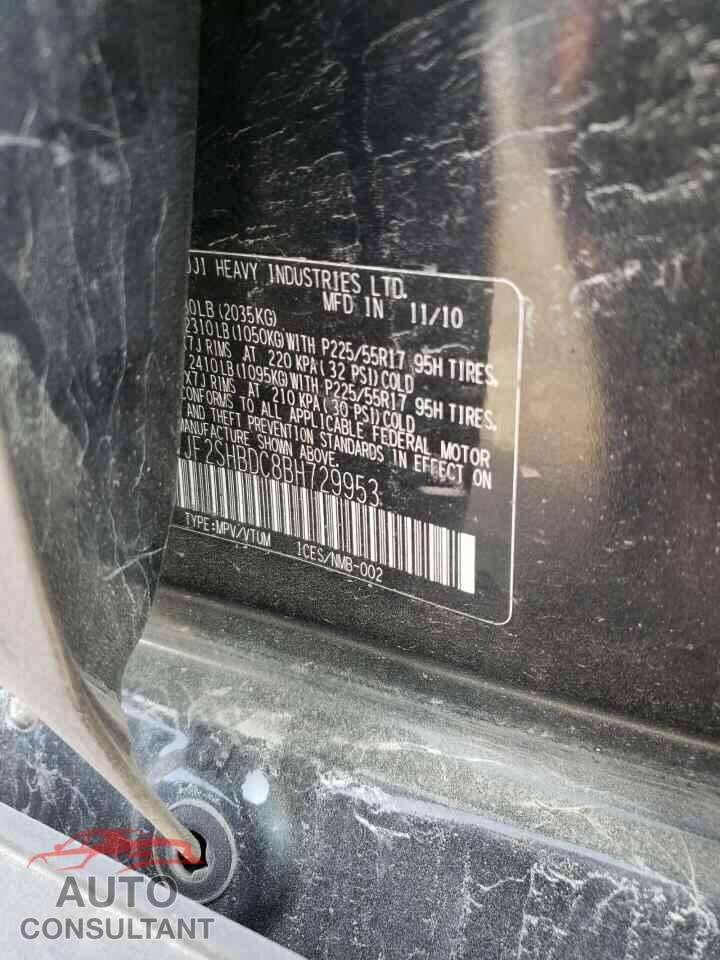 SUBARU FORESTER 2011 - JF2SHBDC8BH729953