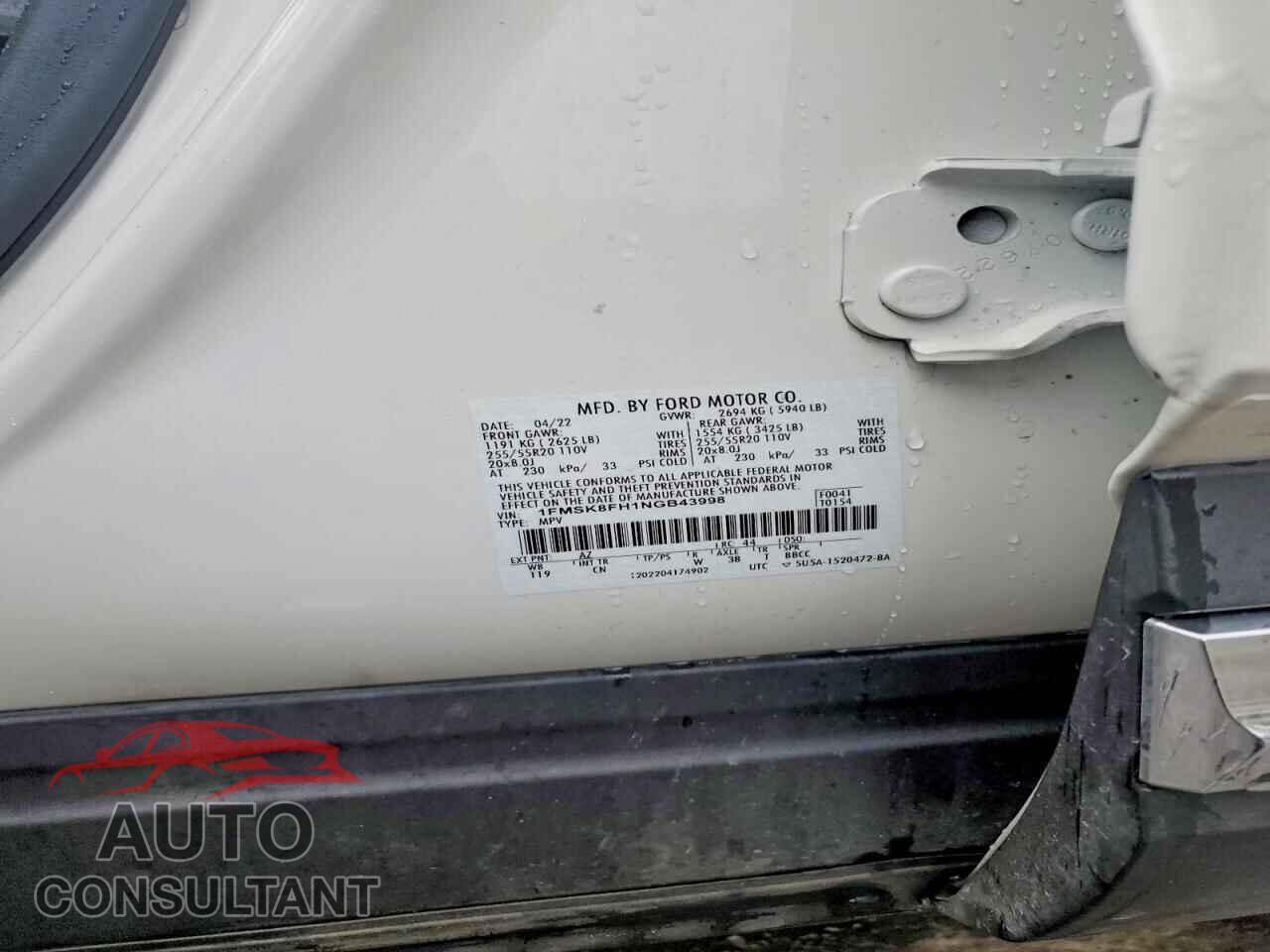 FORD EXPLORER 2022 - 1FMSK8FH1NGB43998