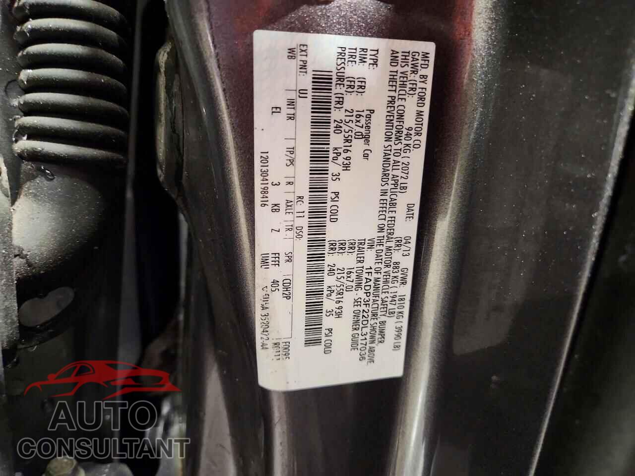 FORD FOCUS 2013 - 1FADP3F22DL317036