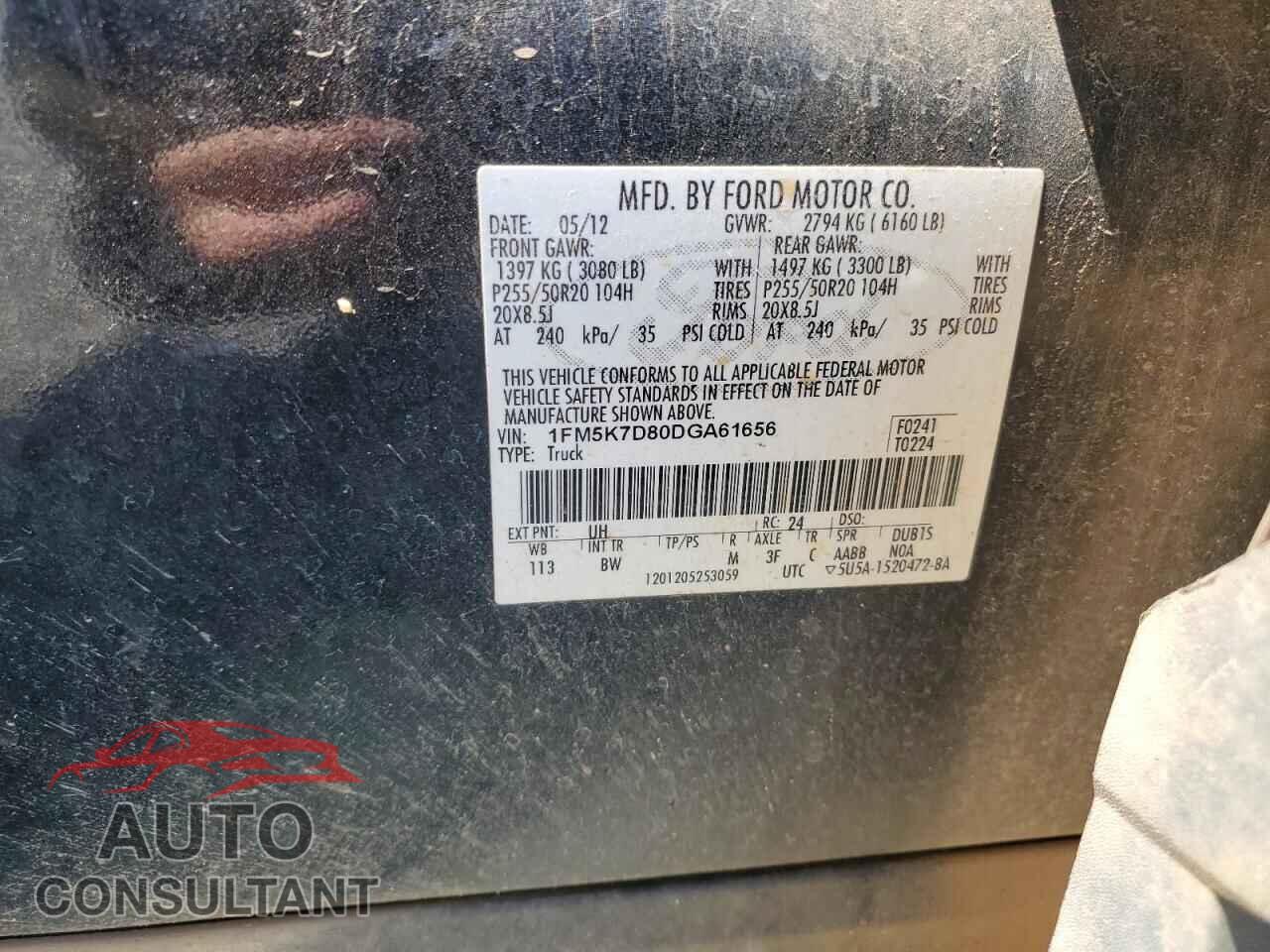 FORD EXPLORER 2013 - 1FM5K7D80DGA61656