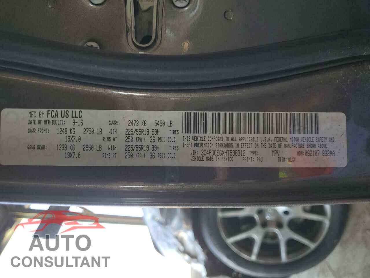 DODGE JOURNEY 2017 - 3C4PDCEGXHT538312
