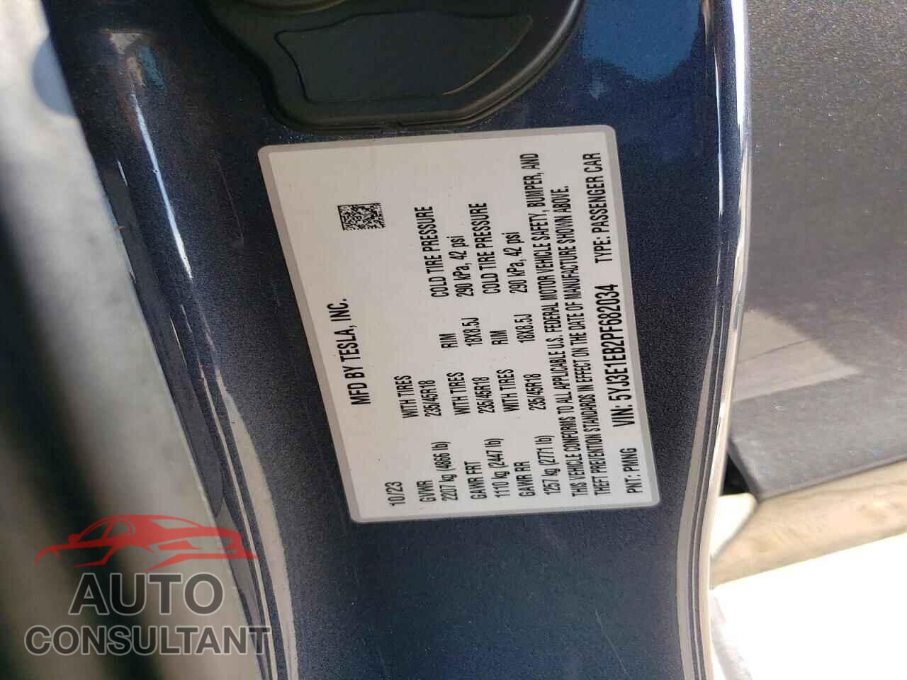 TESLA MODEL 3 2023 - 5YJ3E1EB2PF682034