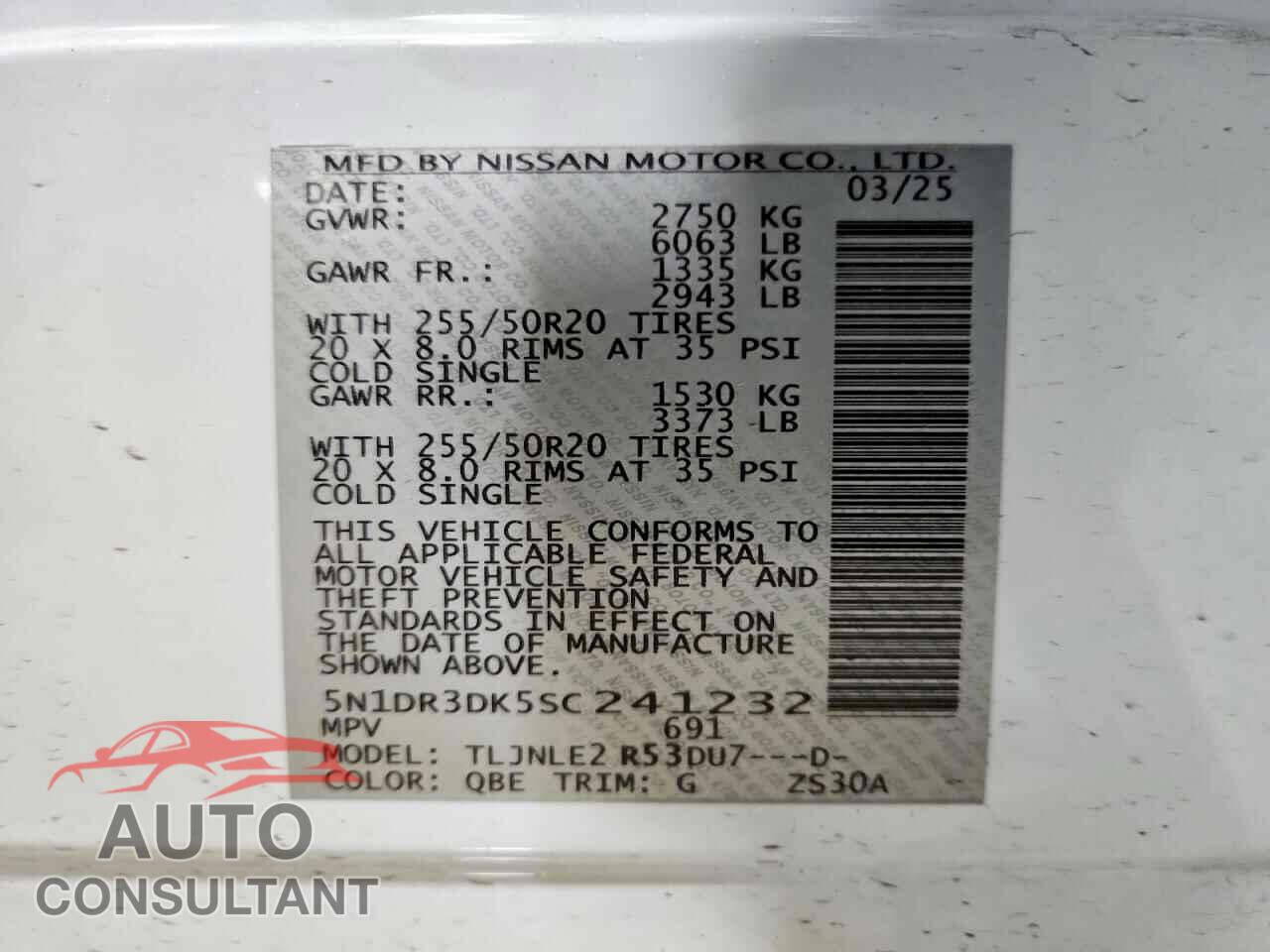 NISSAN PATHFINDER 2025 - 5N1DR3DK5SC241232