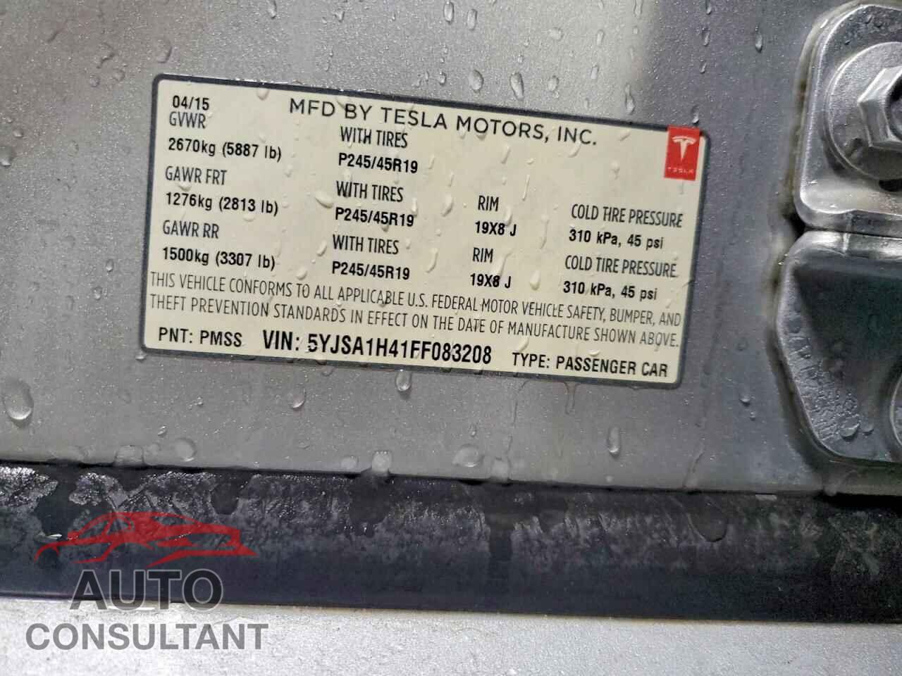 TESLA MODEL S 2015 - 5YJSA1H41FF083208