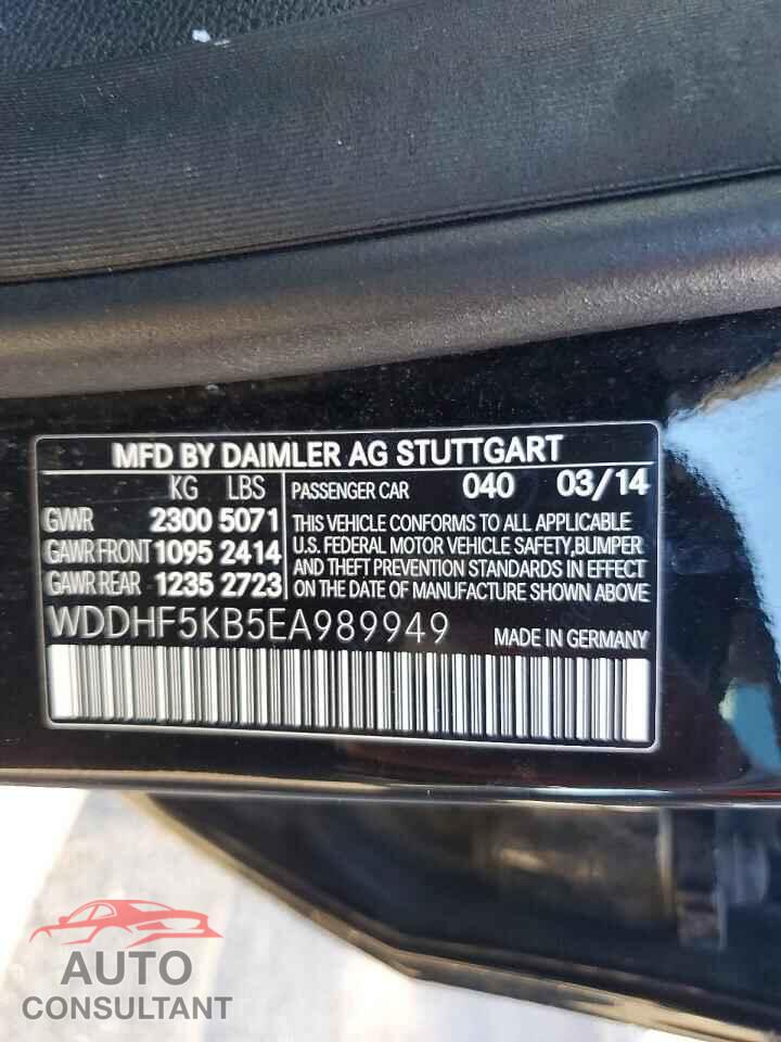 MERCEDES-BENZ E-CLASS 2014 - WDDHF5KB5EA989949