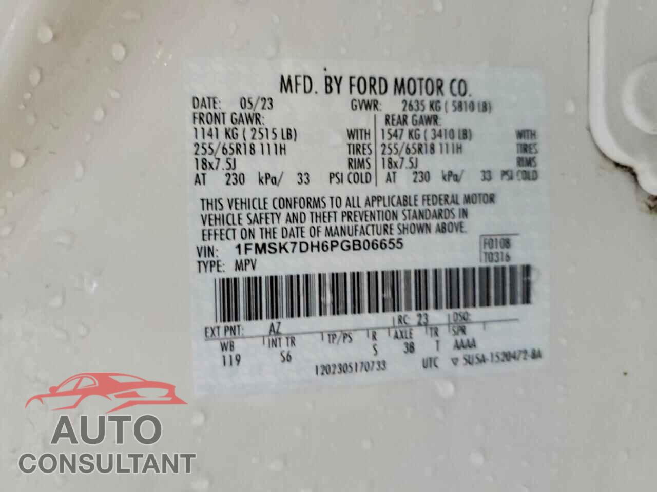 FORD EXPLORER 2023 - 1FMSK7DH6PGB06655