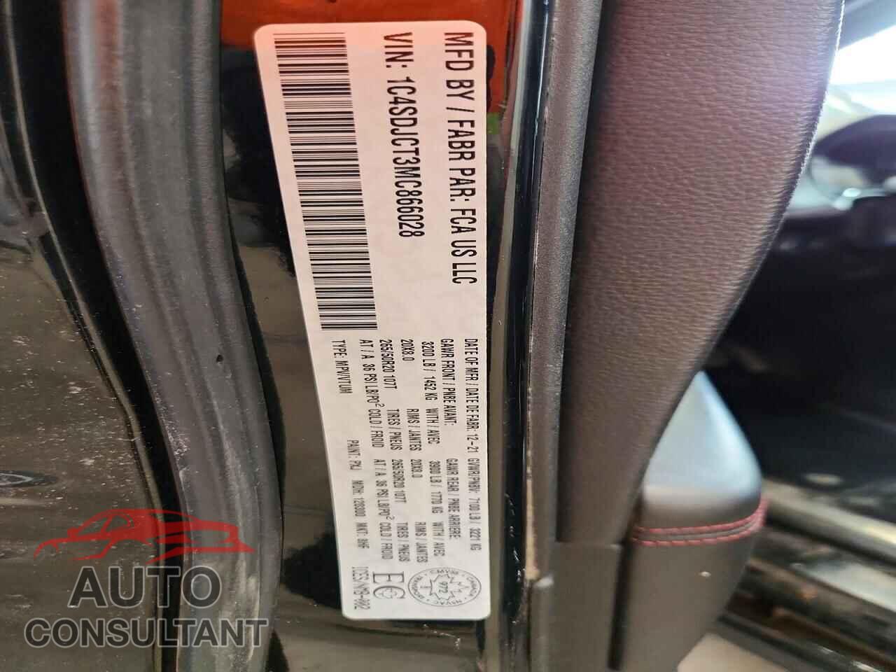 DODGE DURANGO 2021 - 1C4SDJCT3MC866028