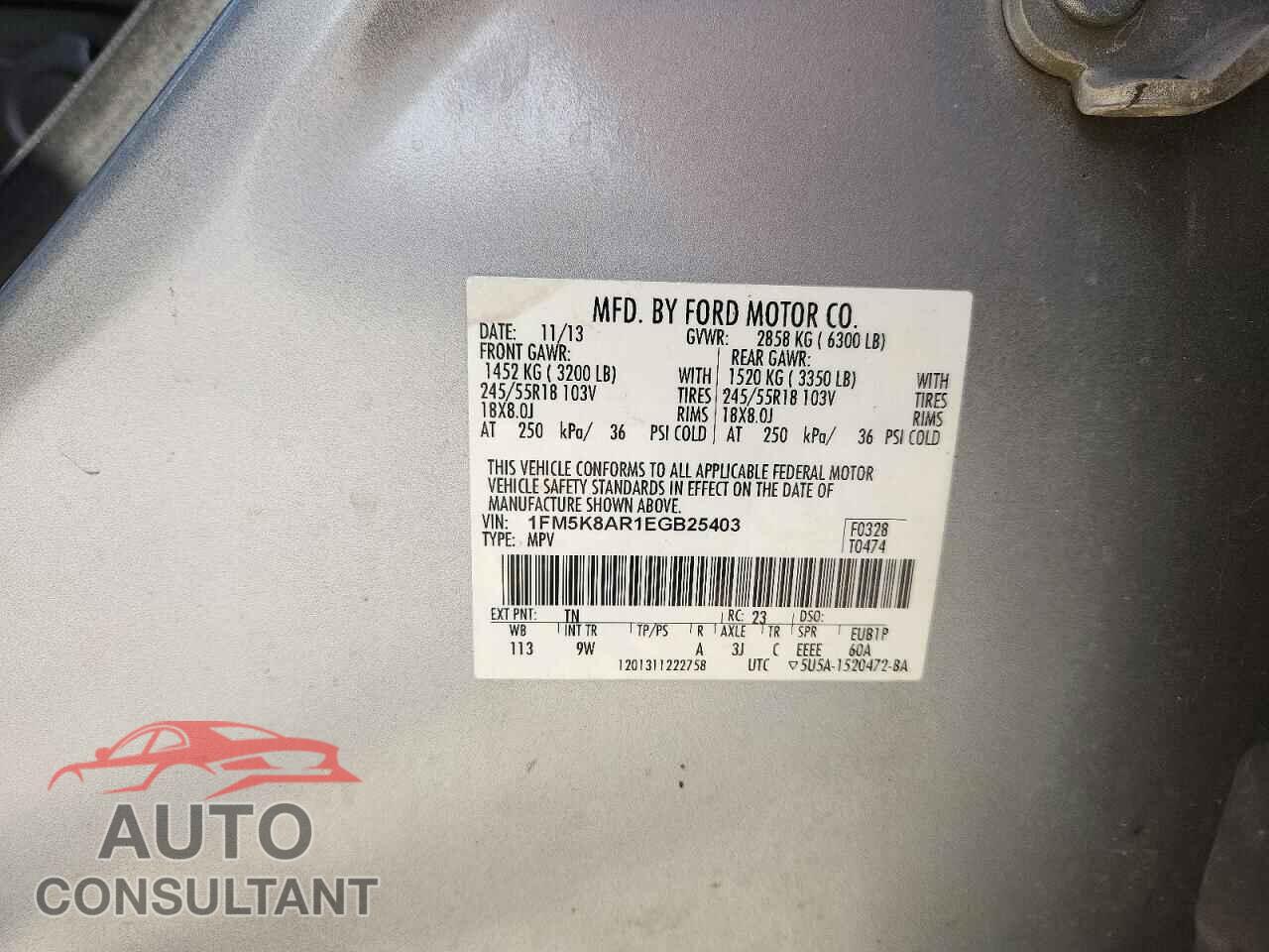 FORD EXPLORER 2014 - 1FM5K8AR1EGB25403